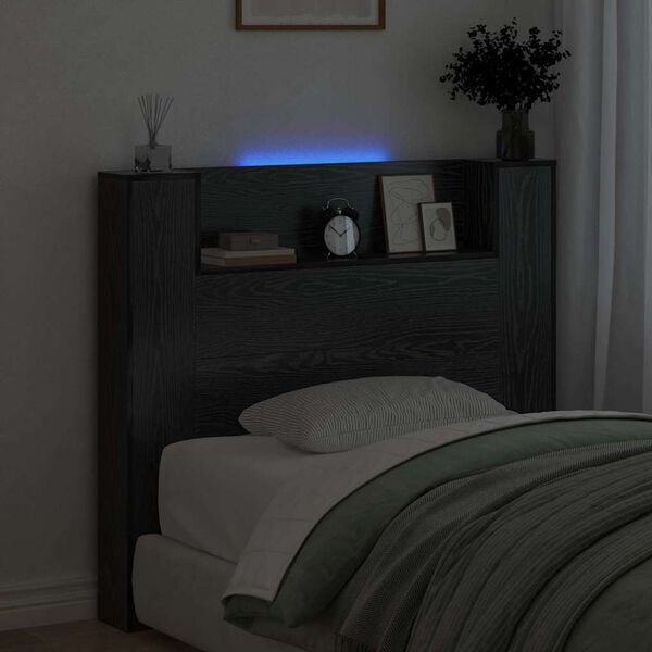 vidaXL Headboard Black Oak 47.24 x 5.91 x 40.75 in Engineered Wood