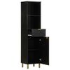 vidaXL Bathroom Cabinet Black Solid mango wood, engineered wood