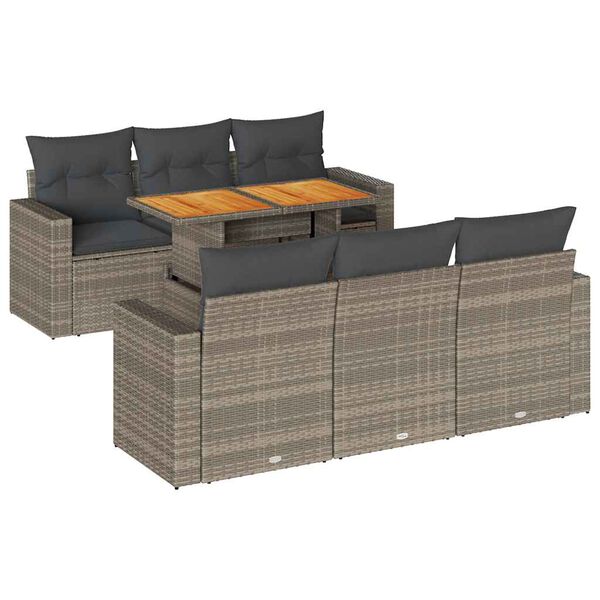vidaXL Garden Sofa Set Grey PE rattan Large Modular Garden Sofa Set
