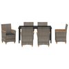 vidaXL Garden Dining Set 7 pcs Gray poly rattan