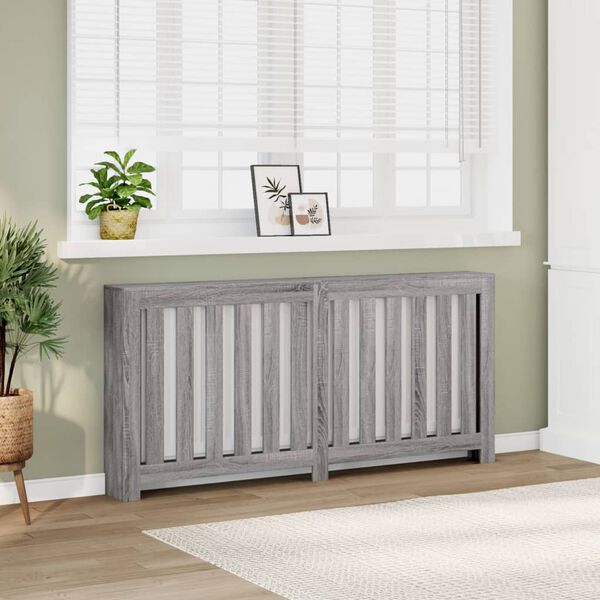 vidaXL Radiator Cover Grey Sonoma 68.9x7.9x32.3" Engineered Wood