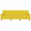 vidaXL 3-seater Sofa Light Yellow Fabric (100% polyester), metal 3-Seater