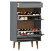 vidaXL Shoe Cabinet Grey Solid pine wood Medium Shoe Cabinet