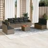 vidaXL Garden Sofa Set Grey PE rattan Large Adjustable Feet