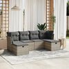vidaXL Garden Sofa Set Light Grey PE Rattan, Powder-Coated Steel Medium