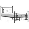 vidaXL Bed Frame Black Powder-coated steel Twin bed size Bed Frame