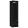 vidaXL Wardrobe with Drawers Black 19.7"x19.7"x78.7" Engineered Wood
