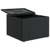 vidaXL Garden Stool Black Poly Rattan, Powder-Coated Steel Medium
