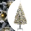 vidaXL Artificial Christmas Tree White 70.9" PVC and Steel and Plastic