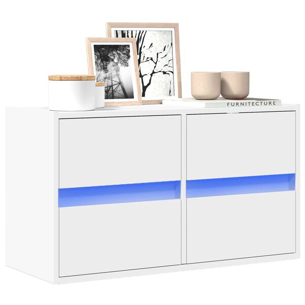 vidaXL TV Wall Cabinet White Engineered wood Medium TV Wall Cabinet