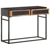 vidaXL Console Table Black, Brown Solid Mango Wood, Iron, MDF Medium