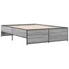 vidaXL Bed Frame Grey sonoma Engineered wood, Steel 55.1 x 74.8 in