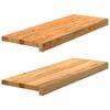 vidaXL Stair Tread Set of 2 Light brown Solid oak wood 27.6x11.8x0.8 in