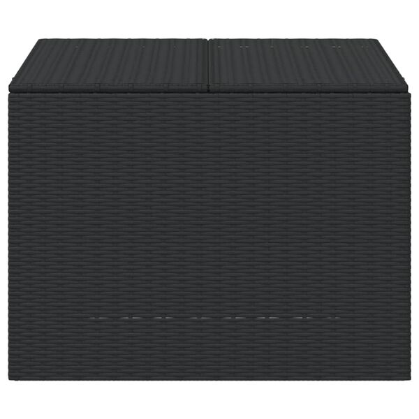 vidaXL Garden Storage Box Black Poly Rattan Medium Storage