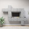 vidaXL TV Cabinet Set Set of 10 Concrete Grey Engineered wood