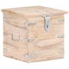 vidaXL Chest White Solid acacia wood with iron 15.7 in Chest Square