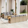 vidaXL Garden Sofa Set Beige PE rattan Large Modular Garden Sofa Set