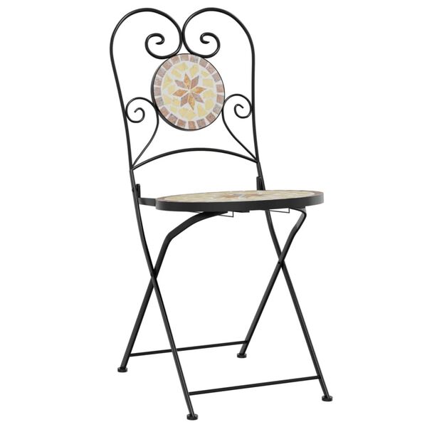 vidaXL Mosaic Bistro Set Terracotta and White