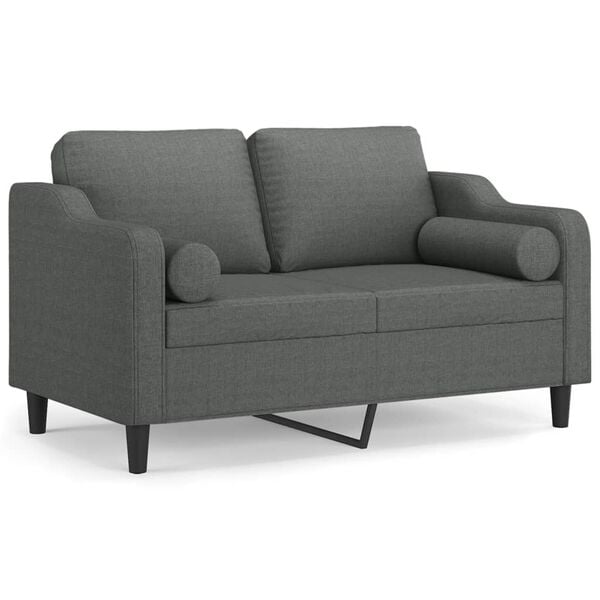 vidaXL 2-seater Sofa Dark Grey Fabric (100% polyester), metal, textilene