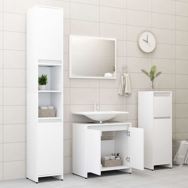 vidaXL Bathroom Furniture Set White Engineered Wood Medium