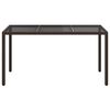 vidaXL Garden Dining Table Brown 59.06 x 35.43 x 29.53 in Poly Rattan