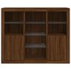 vidaXL Sideboard Set of 3 Brown oak Engineered wood, glass Medium