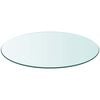 vidaXL Table Top Transparent Tempered Glass 23.6 In Diameter Table Top