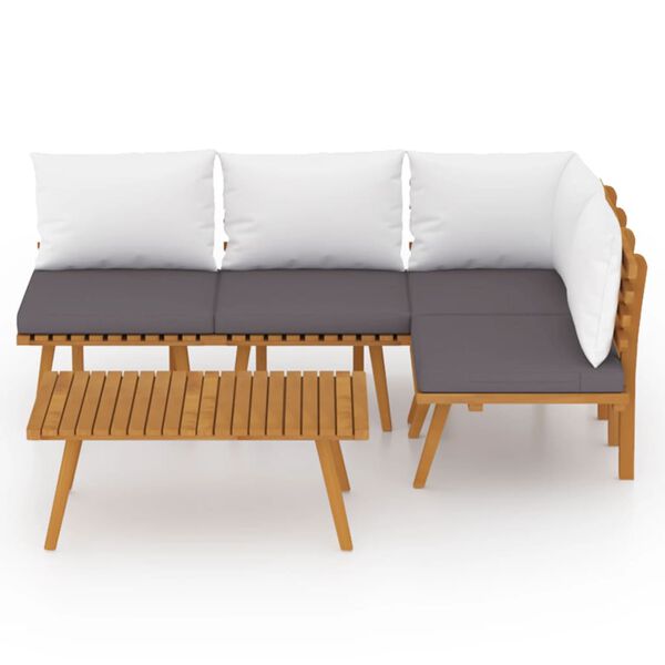 vidaXL Garden Lounge Set Dark grey and white