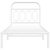 vidaXL Bed Frame White Steel Twin Modern Bed Frame Rectangular