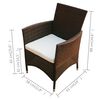 vidaXL Outdoor Furniture Set Brown Steel, Aluminum, PE Rattan, Glass
