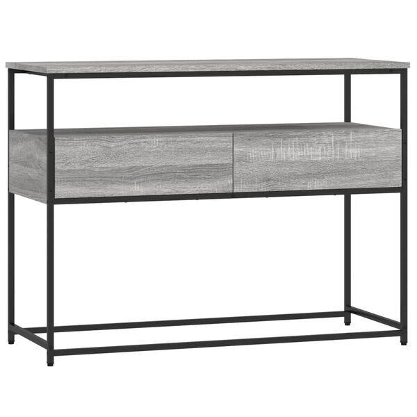 vidaXL Console Table Grey Sonoma Engineered Wood, Metal
