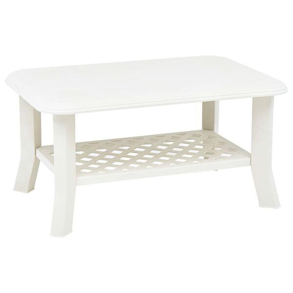 vidaXL Coffee Table White Plastic 35.4 x 23.6 x 18.1 in Durable
