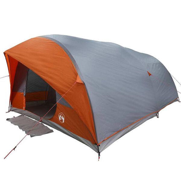 vidaXL Tunnel tent Grey and Orange 196.85 x 137.01 x 78.74 in Taffeta