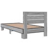 vidaXL Bed Frame Gray Sonoma Engineered wood, Metal Twin Durable