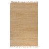 vidaXL Area Rug Natural 90% jute + 10% cotton 4.7x5.9 ft Area Rug