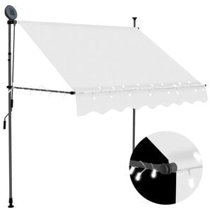 vidaXL Retractable Awning Cream Polyester with PU coating, Steel