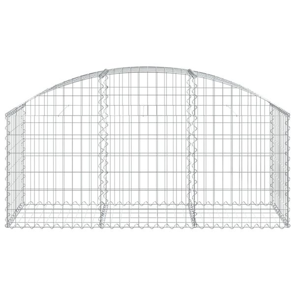 vidaXL Gabion Basket Silver Galvanized iron 59.1 x 19.7 x 31.5 in Strong