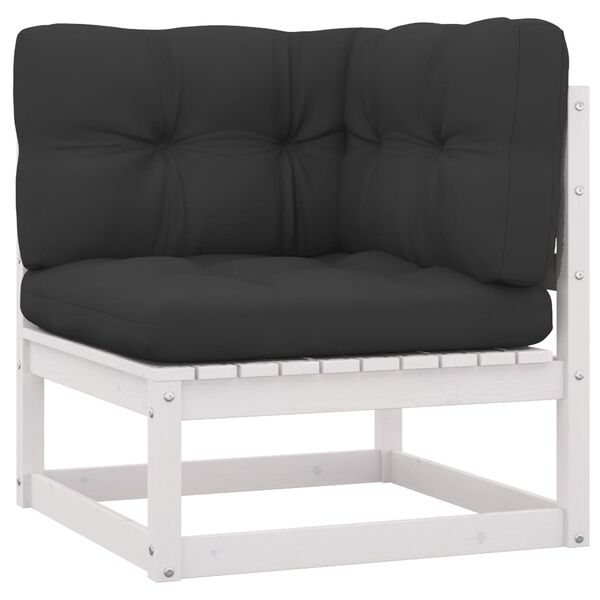 vidaXL Garden Lounge Set White for sofa, Anthracite for cushions