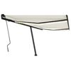 vidaXL Retractable Awning Cream 100% polyester with PU coating