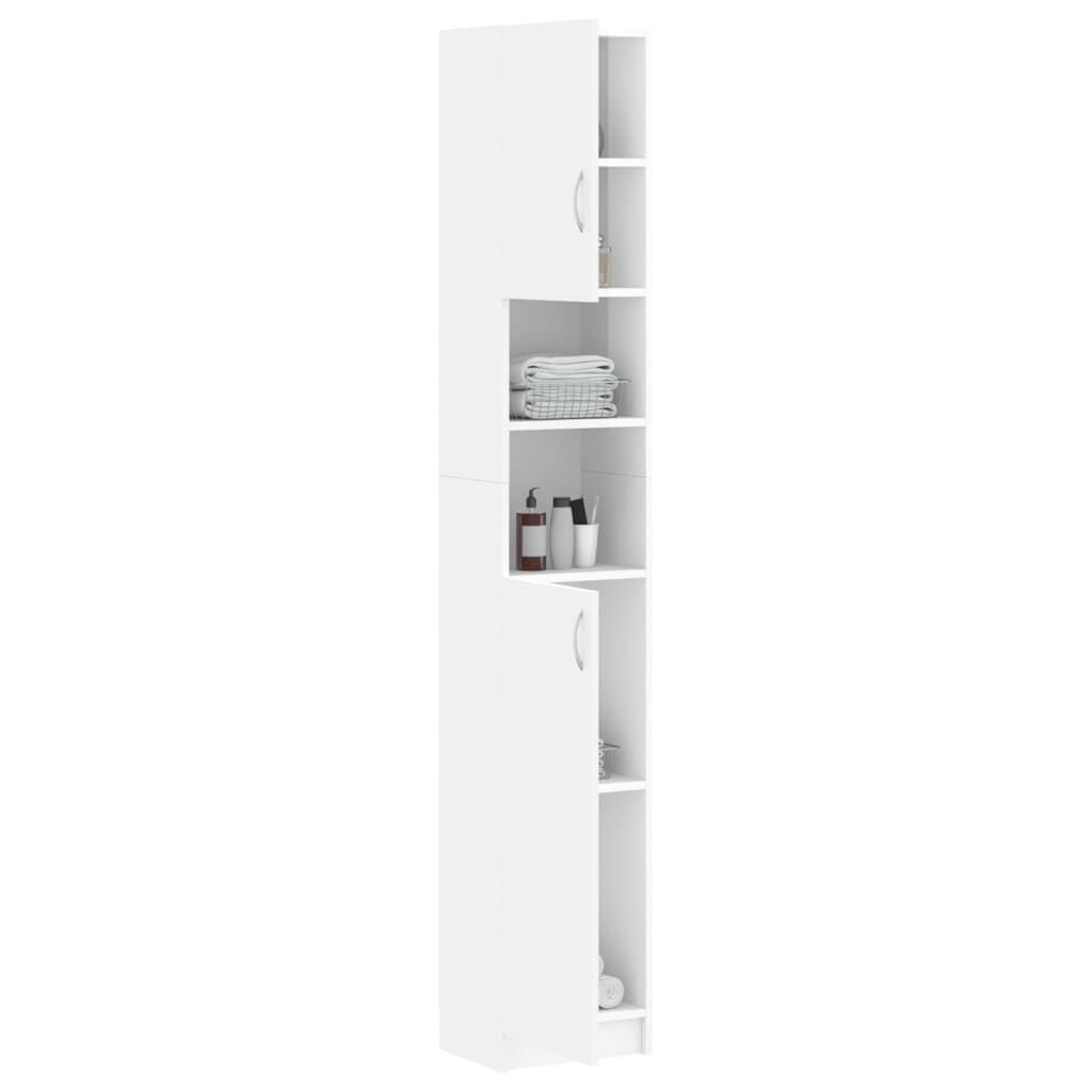 White High Gloss Tall Bathroom Cabinet – Rispa