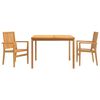 vidaXL 3 Piece Patio Dining Set Solid Wood Teak