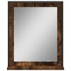 vidaXL Bathroom Mirror Smoked Oak Engineered Wood Medium Wall Mounting