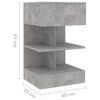 vidaXL Bedside Cabinet Concrete Grey Engineered Wood Medium Storage