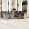 vidaXL Garden Sofa Set Beige Poly Rattan Large garden sofa set Modular