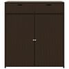 vidaXL Garden Storage Cabinet Brown PE rattan Large