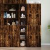 vidaXL Highboard Smoked oak Engineered wood Tall Highboard Rectangular