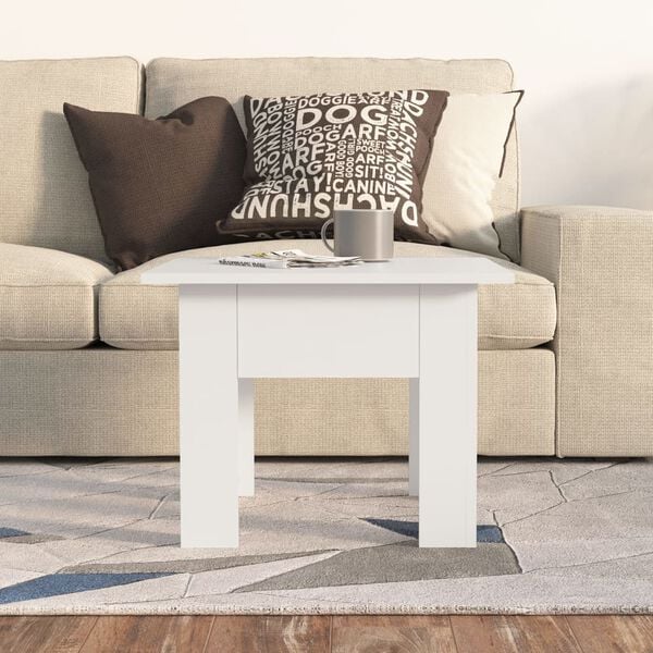 vidaXL Coffee Table White Engineered Wood 21.7 in x 21.7 in x 16.5 in