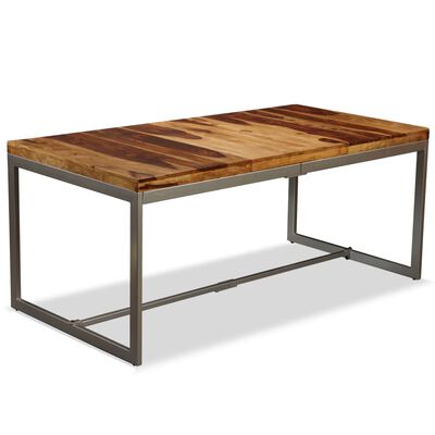 vidaXL Dining Table Solid Sheesham Wood and Steel 70.9"