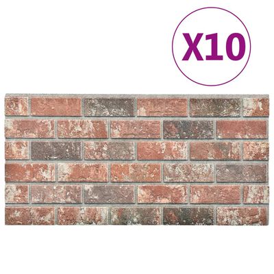 vidaXL 3D Wall Panels with Dark Brown & Gray Brick Design 10 pcs EPS