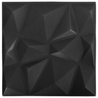 vidaXL 3D Wall Panels 24 pcs 19.7"x19.7" Diamond Black 64.6 ft²